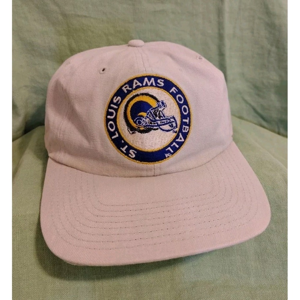 Vtg Deadstock St Louis Rams Hat Strapback NFL Football American Needle Unused
